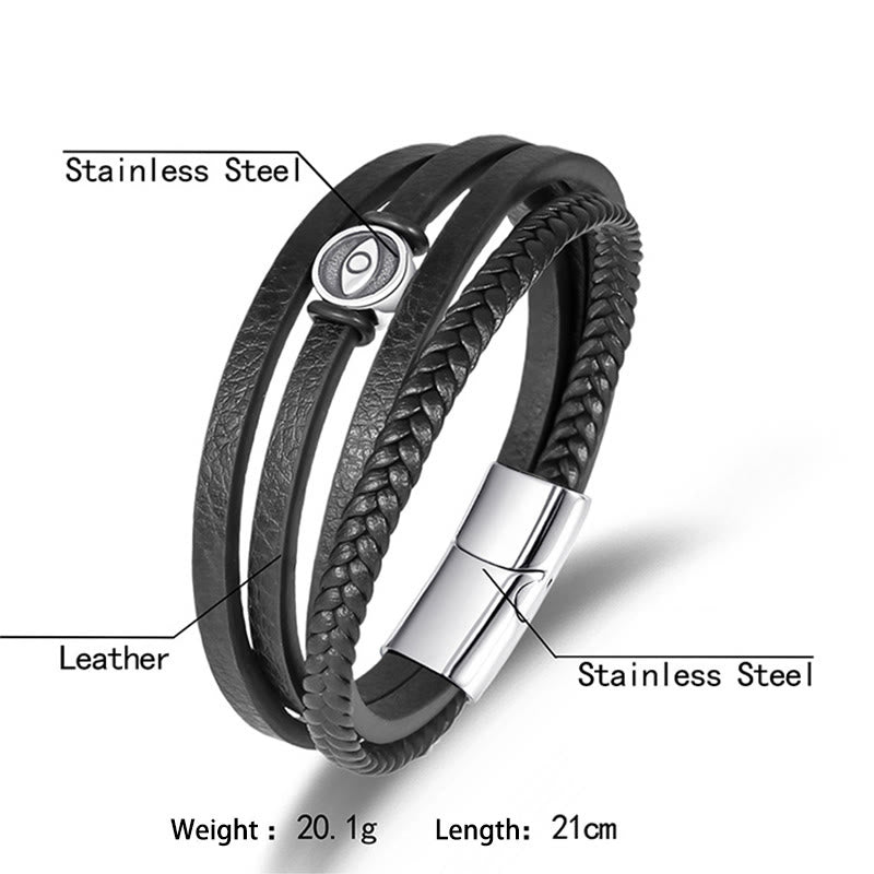 Buddha Stones Evil Eye Multilayered Braided Leather Balance Bracelet - image 2