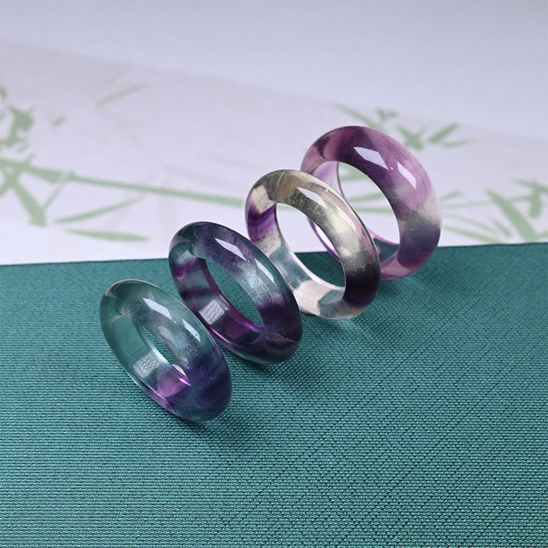 Buddha Stones Natural Fluorite Protection Ring - image 0