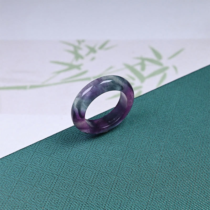 Buddha Stones Natural Fluorite Protection Ring - Fluorite - 20mm - image 1