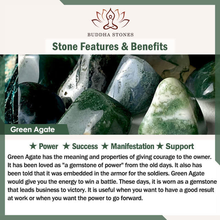 Buddha Stones Natural Green Agate Green Aventurine Turtle Design Success Beaded Bracelet - image 6