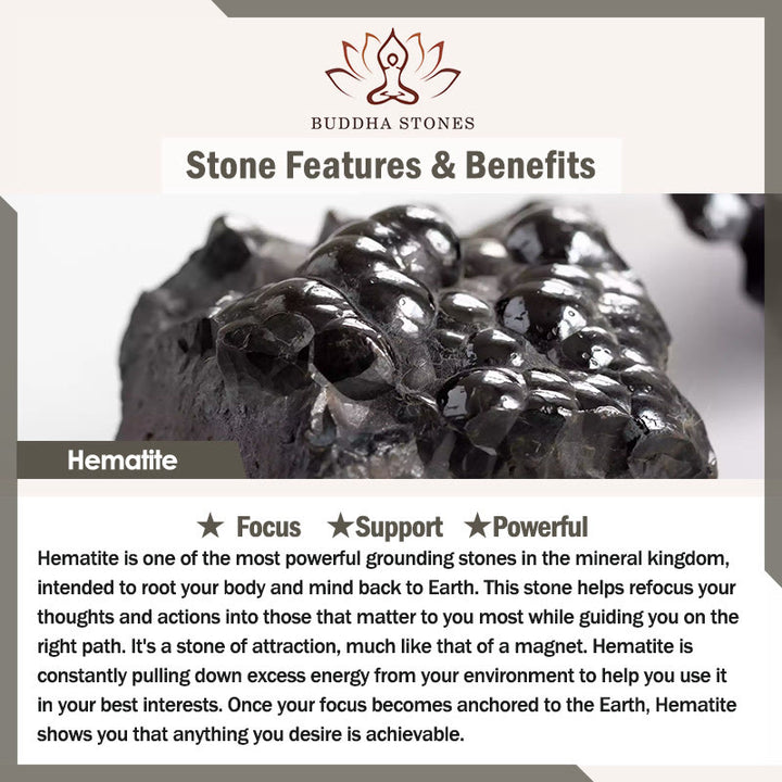 Buddha Stones Natural Hematite Bead Powerful Bracelet - image 5