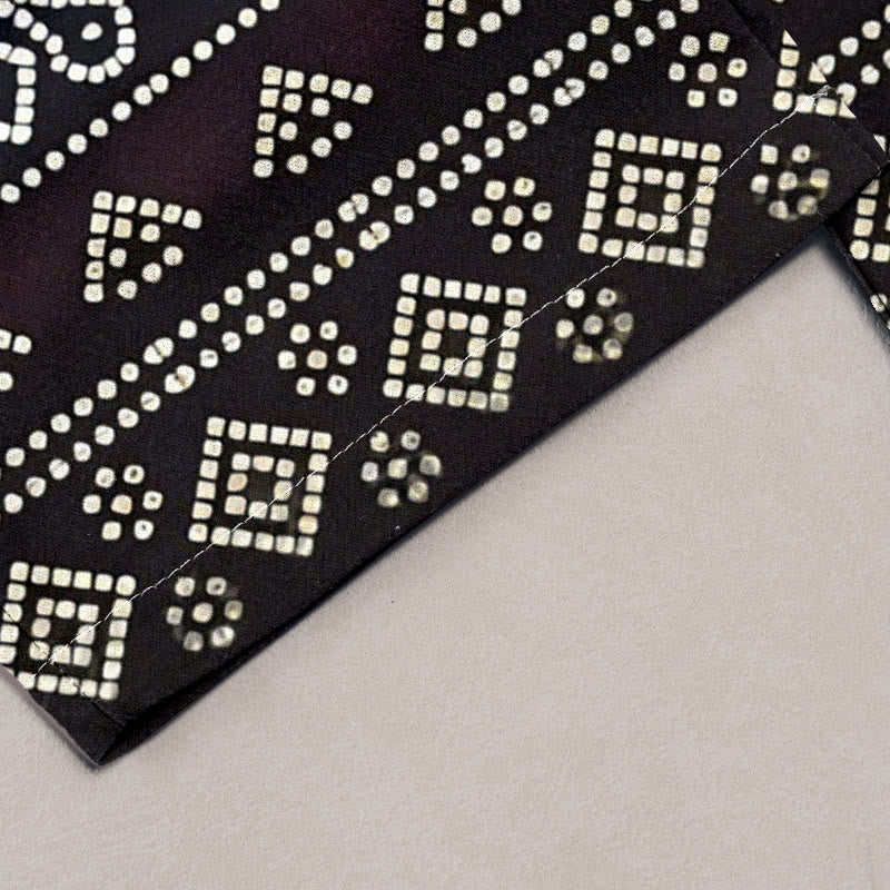 Buddha Stones Pure Cotton Geometric Diamond Motifs Dots Pattern Women's Elastic Waist Pants With Pockets - image 4