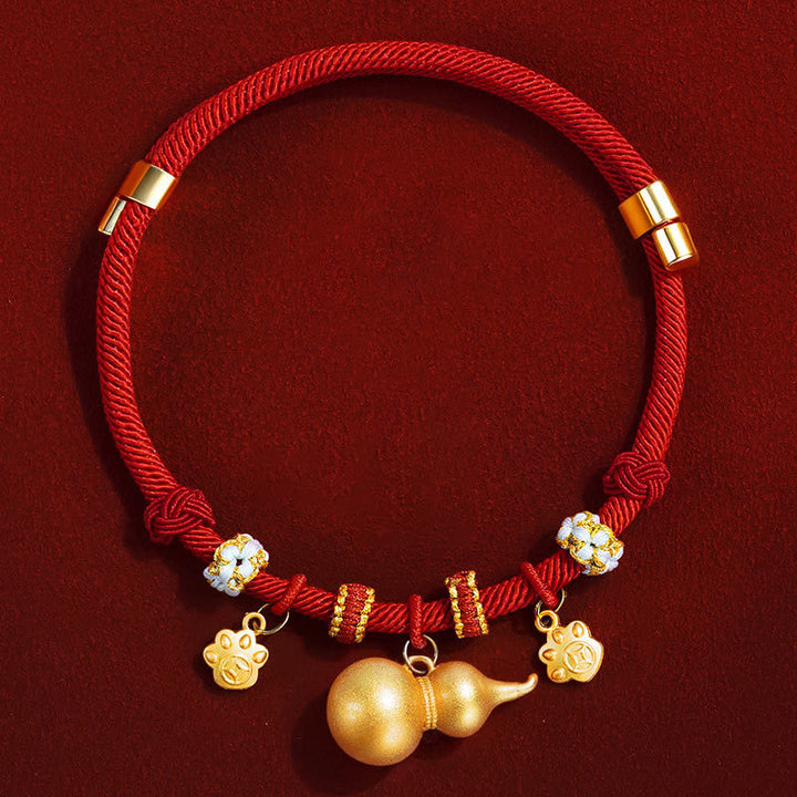 Buddha Stones Red String Bead Compass Gourd Protection Adjustable Cats Dogs Pet Collar - image 2