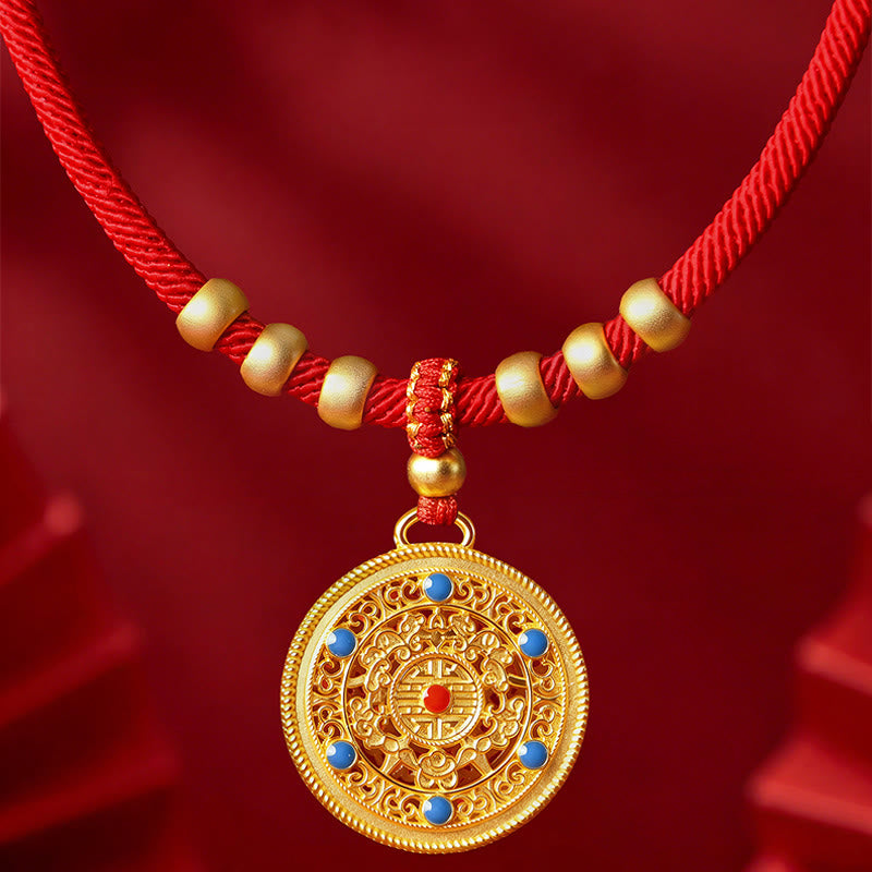 Buddha Stones Red String Bead Compass Gourd Protection Adjustable Cats Dogs Pet Collar - image 8