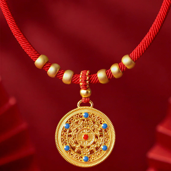 Buddha Stones Red String Bead Compass Gourd Protection Adjustable Cats Dogs Pet Collar - image 8
