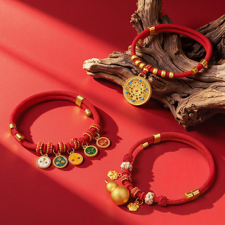 Buddha Stones Red String Bead Compass Gourd Protection Adjustable Cats Dogs Pet Collar - image 16
