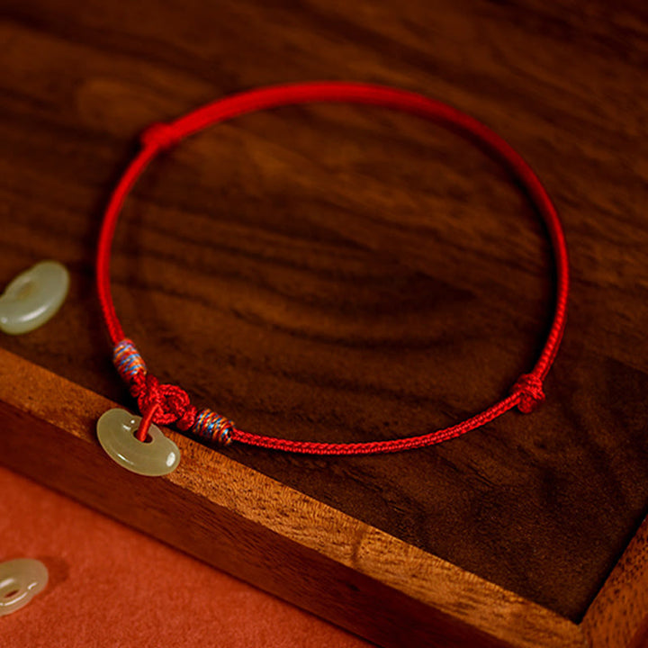 Buddha Stones Red String Plaited Jade Protection Adjustable Cats Dogs Pet Collar - image 2