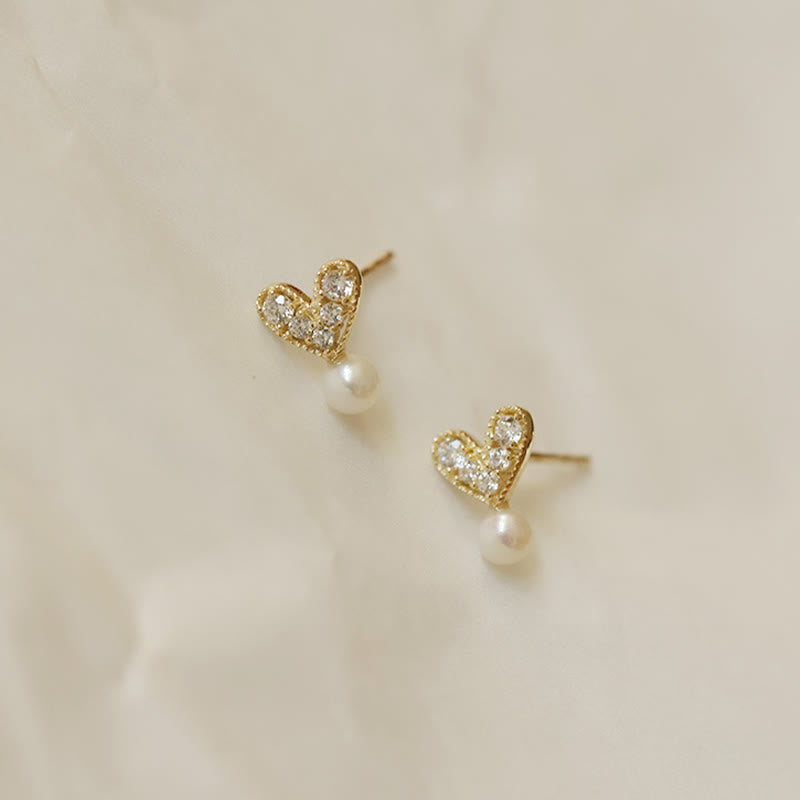 Buddha Stones 925 Sterling Silver Plated With Gold Heart Design Sincerity Earrings - image 2