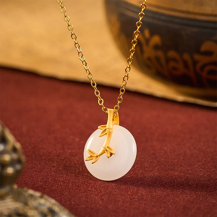 Buddha Stones Bamboo Peace Buckle Auspicious Necklace Pendant - image 2