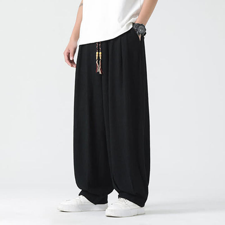 Buddha Stones Summer Drawstring Ankle Length Solid Color Men's Straight Leg Pants - image 21