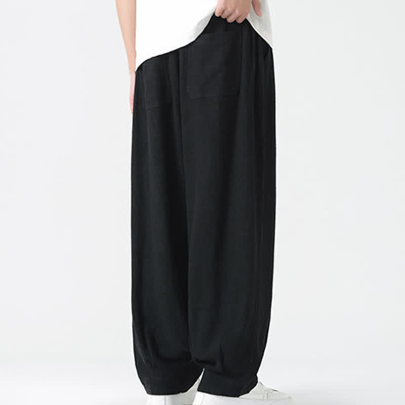 Buddha Stones Summer Drawstring Ankle Length Solid Color Men's Straight Leg Pants - image 18