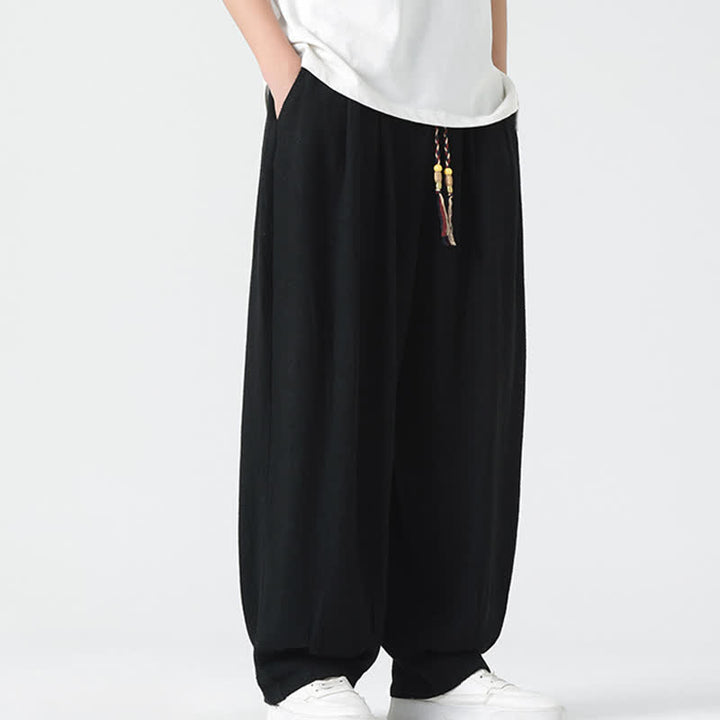 Buddha Stones Summer Drawstring Ankle Length Solid Color Men's Straight Leg Pants - image 20