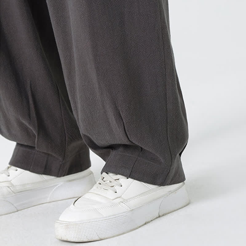 Buddha Stones Summer Drawstring Ankle Length Solid Color Men's Straight Leg Pants - image 16