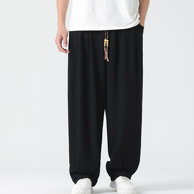 Buddha Stones Summer Drawstring Ankle Length Solid Color Men's Straight Leg Pants - image 19