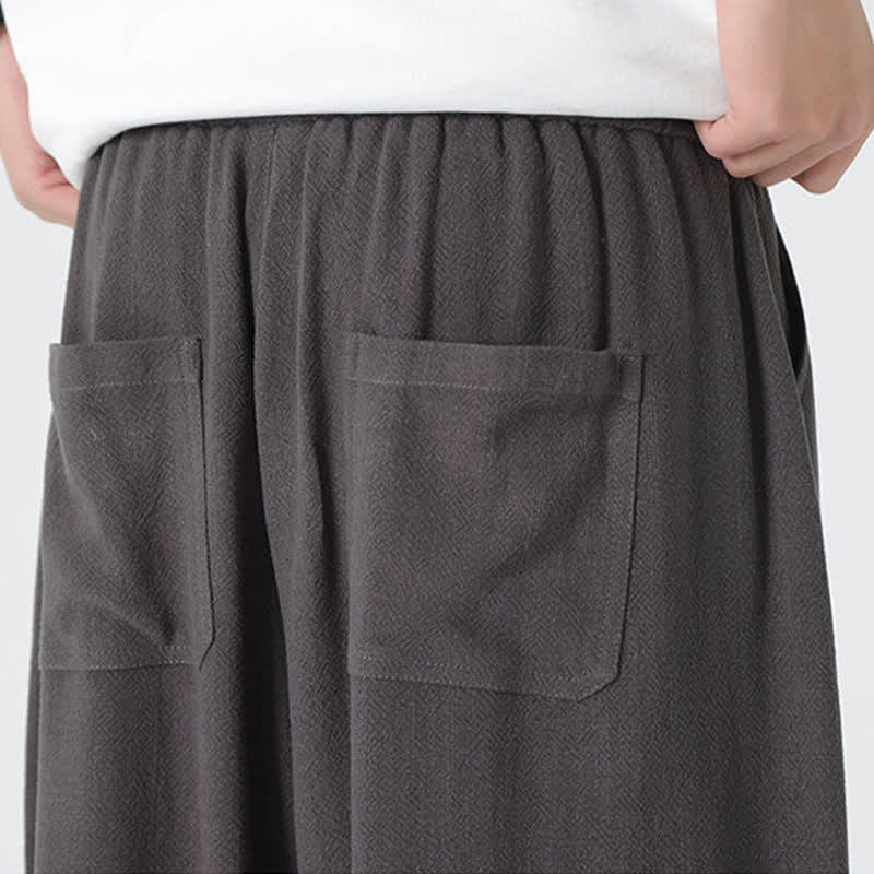 Buddha Stones Summer Drawstring Ankle Length Solid Color Men's Straight Leg Pants - image 15