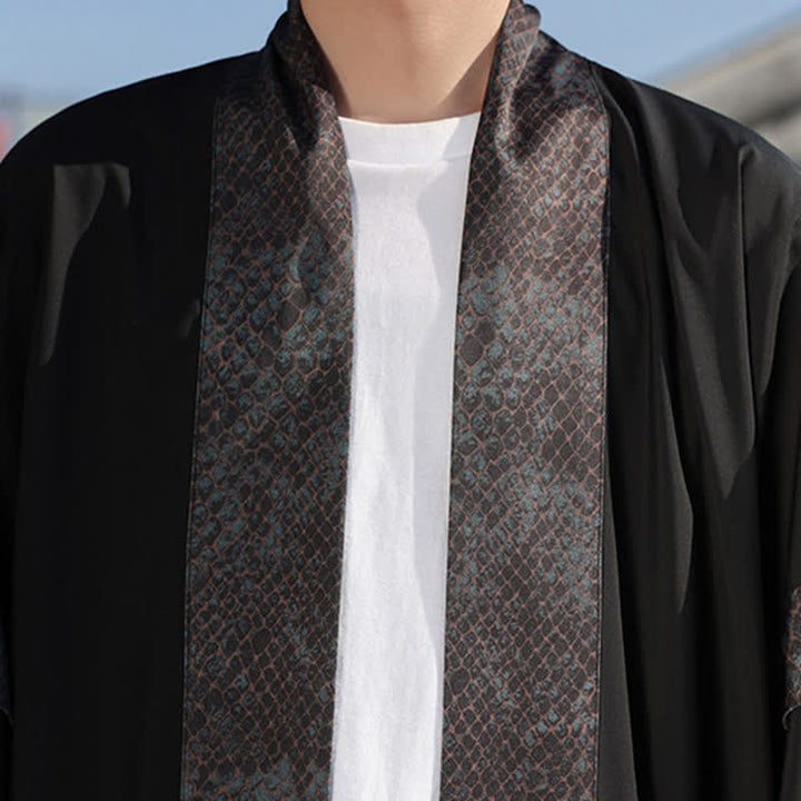 Buddha Stones Summer Casual Zen Lapel Collar Men's Elbow-Length Sleeve Kimono - image 9