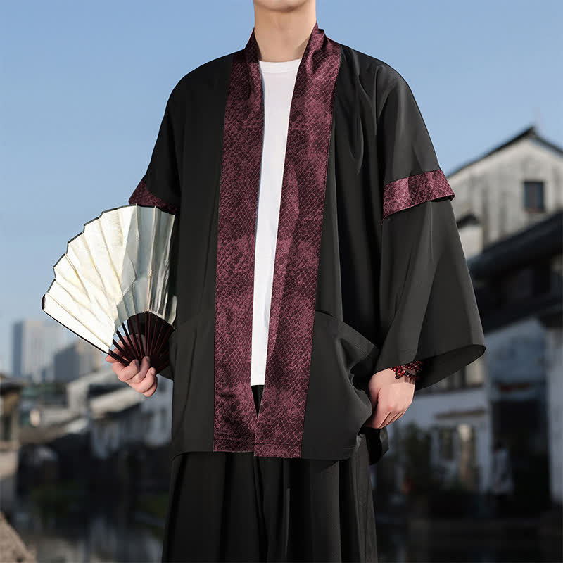 Buddha Stones Summer Casual Zen Lapel Collar Men's Elbow-Length Sleeve Kimono - image 0