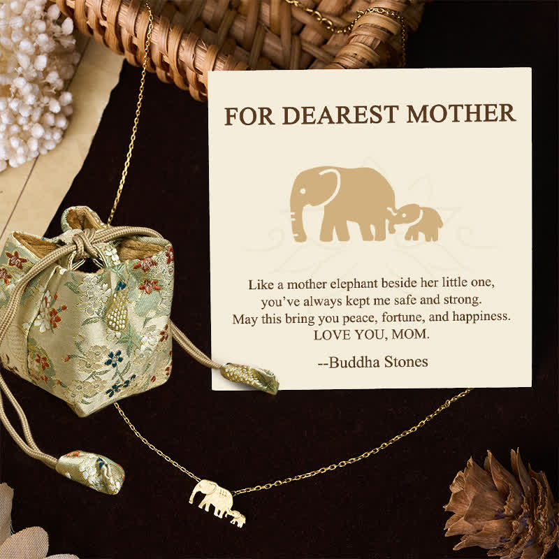 Buddha Stones "FOR DEAREST MOTHER" Elephant 925 Sterling Silver Necklace Pendants Includes Gift Message Card - Gold Elephant - Deluxe Gift Bag (+$9.59) - image 8