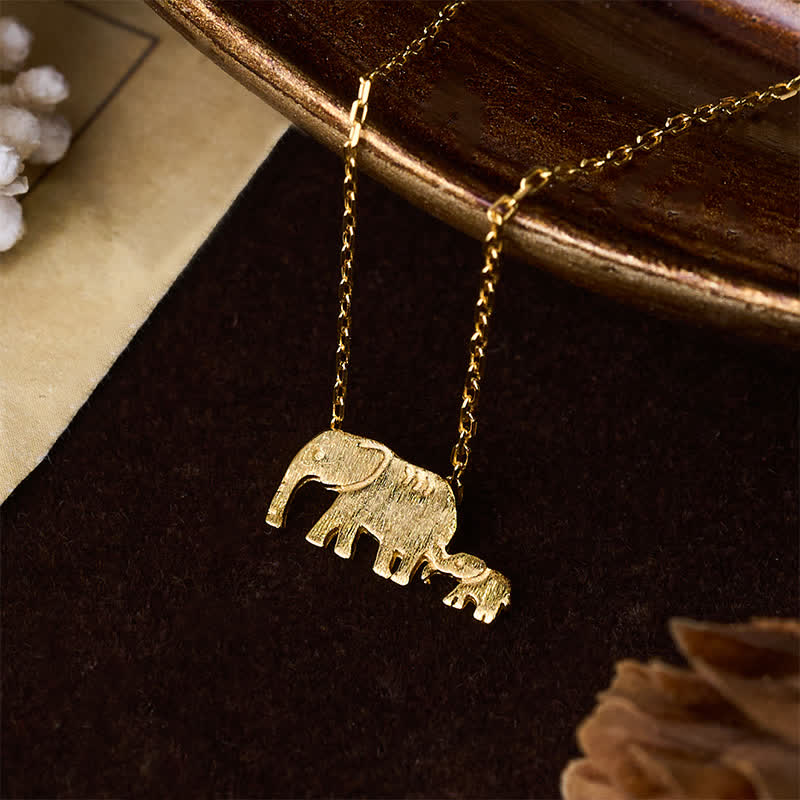 Buddha Stones "FOR DEAREST MOTHER" Elephant 925 Sterling Silver Necklace Pendants Includes Gift Message Card - image 1