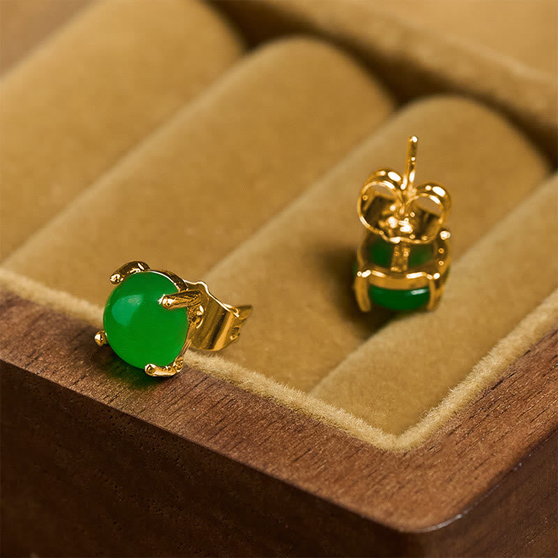 Buddha Stones Jade 925 Sterling Silver Abundance Earrings - image 8