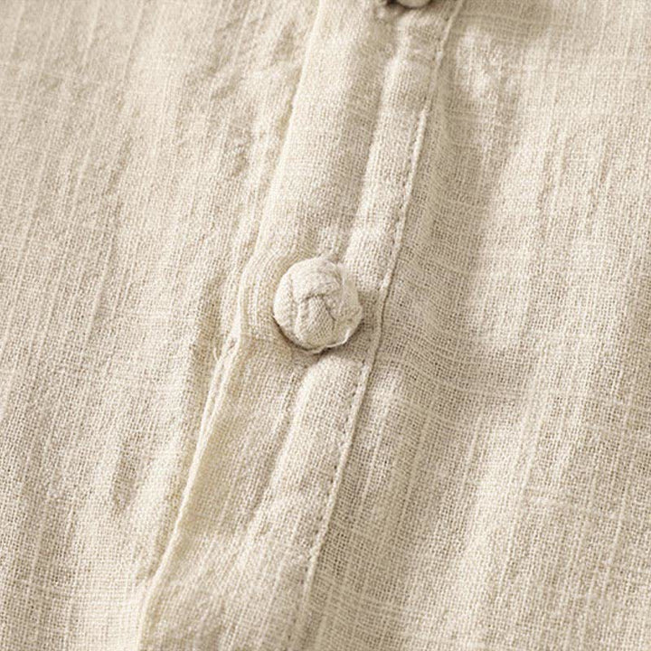 Buddha Stones Summer Stand Collar Buttons Cotton Women's Short Sleeve Shirt - image 10