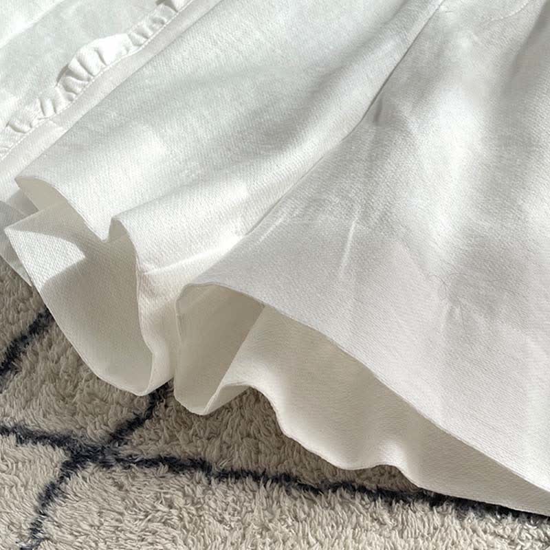 Buddha Stones Summer Drawstring Ruffle Elastic Waist Women's Shorts With Pockets - image 22