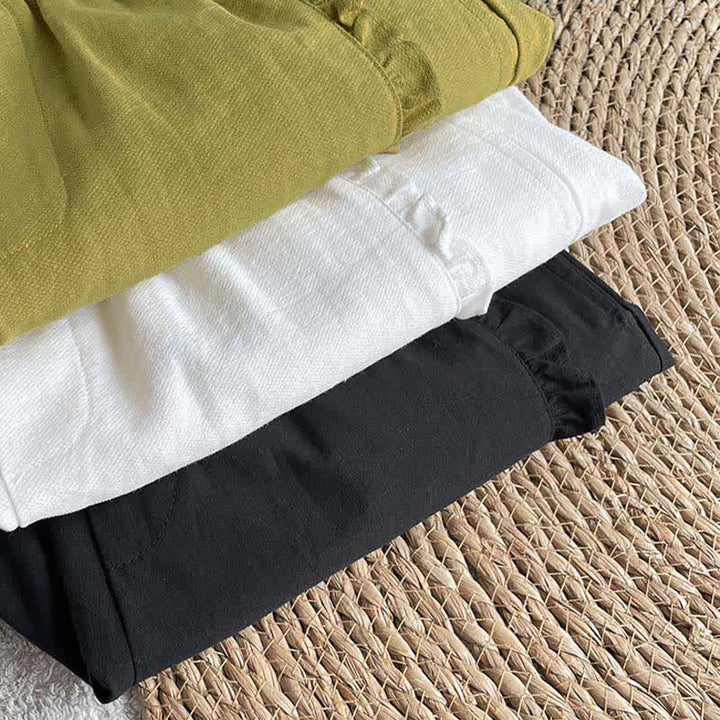 Buddha Stones Summer Drawstring Ruffle Elastic Waist Women's Shorts With Pockets - image 31