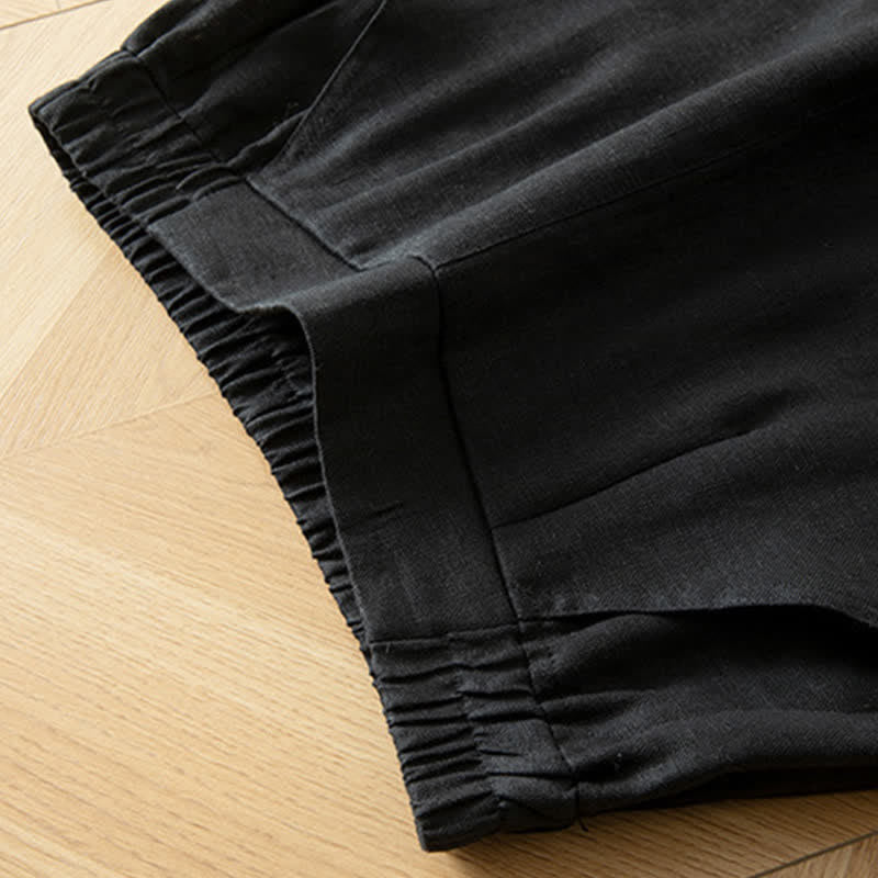 Buddha Stones Women's Spring High Elastic Waist Wide Leg Long Pants With Side Pockets - image 41