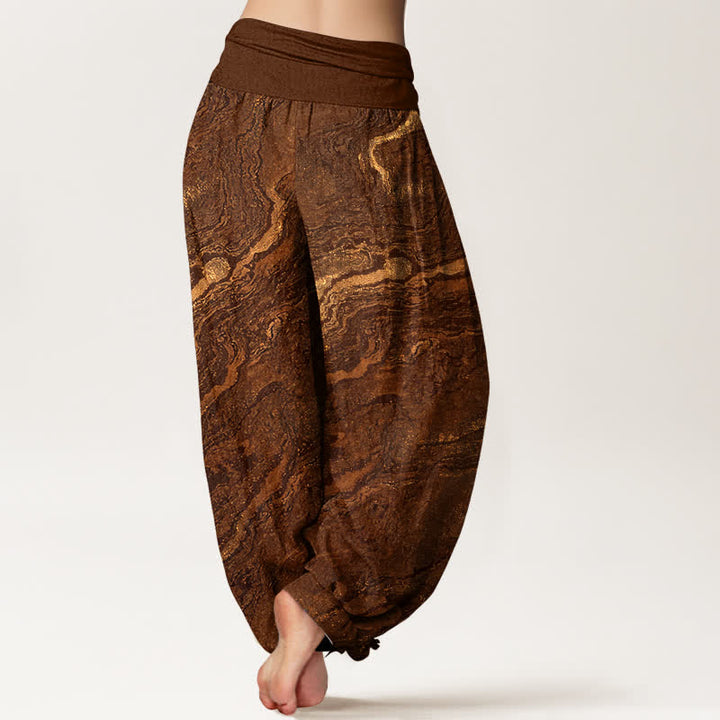 Buddha Stones Ripple High Elastic Waistband Women's Harem Pure Cotton Pants - image 6