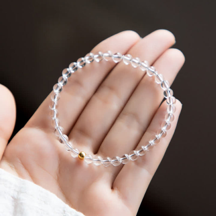 Buddha Stones Natural 4mm Clear Quartz Meditation Bracelet - image 4