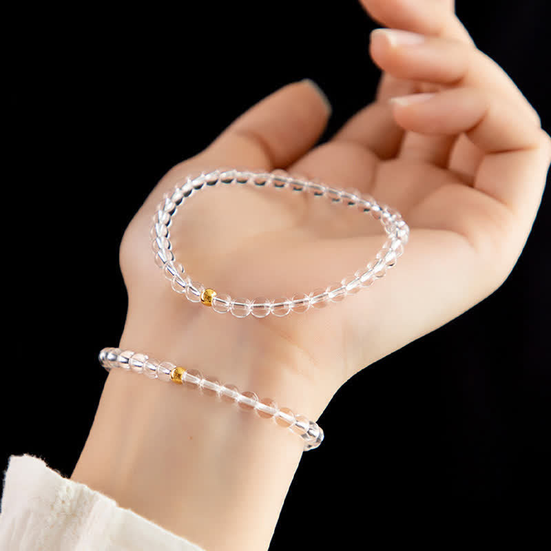 Buddha Stones Natural 4mm Clear Quartz Meditation Bracelet - image 8