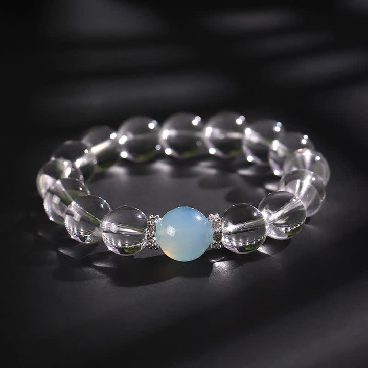 Buddha Stones Clear Quartz Aquamarine Healing Bracelet - image 11