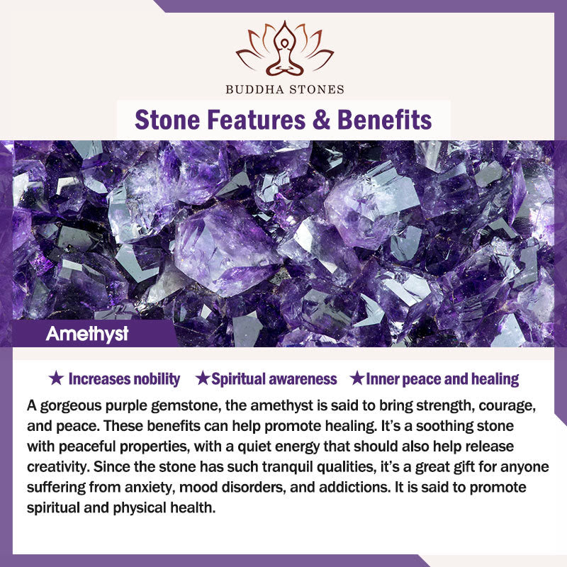 Buddha Stones Natural Amethyst Purple Agate Hematite Meditation Bracelet - image 5