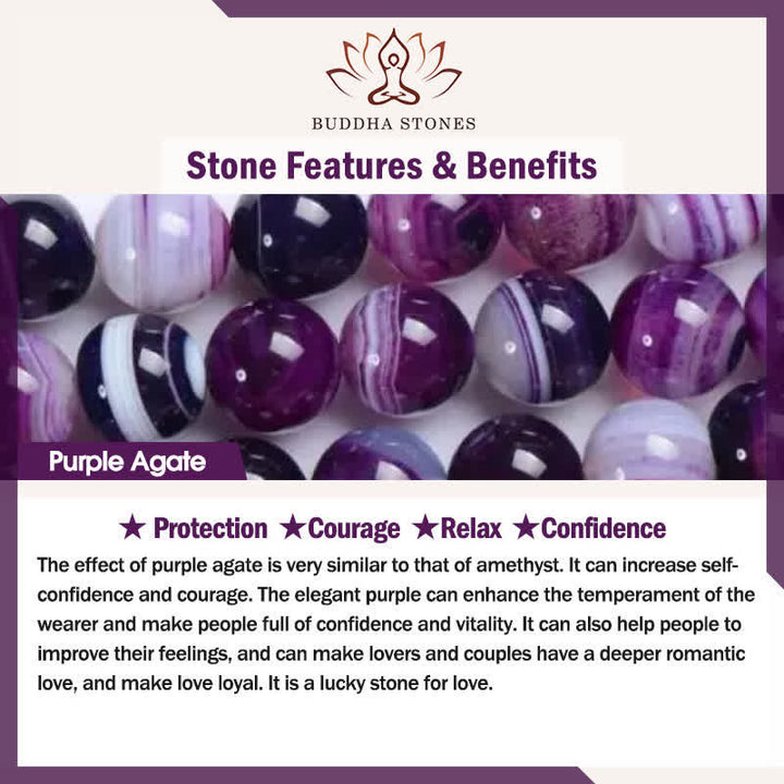 Buddha Stones Natural Amethyst Purple Agate Hematite Meditation Bracelet - image 6