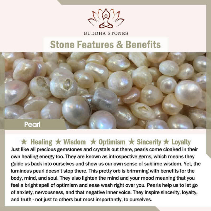 Buddha Stones Shoushan Stone Pearl Beaded Hoop Positive Earrings - image 6