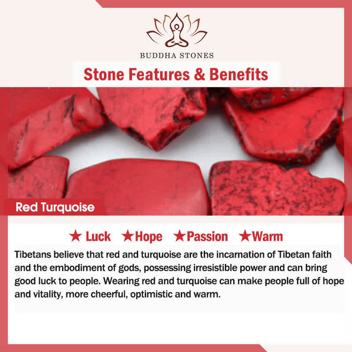Buddha Stones 3pcs "Embrace Your Inner Fortress" Red Turquoise Minimalist Bracelet Includes Gift Message Card - image 6