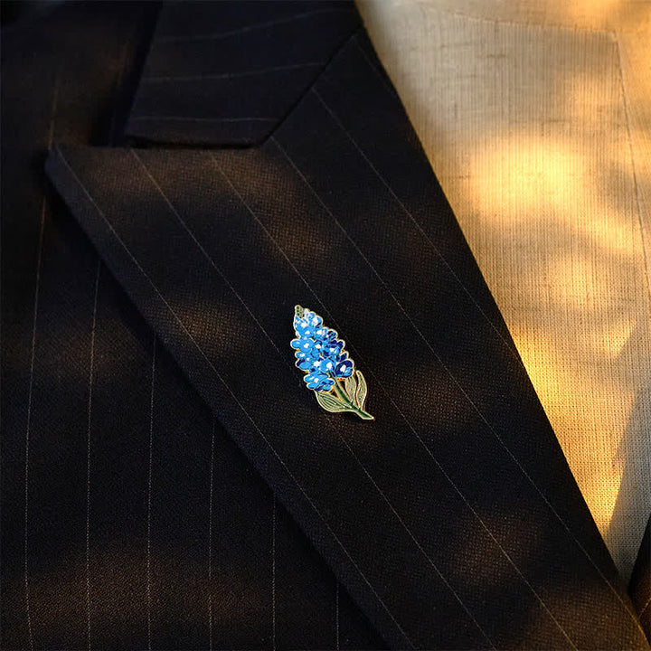 Buddha Stones Small Forget-Me-Not Corn Poppy Lily of the Valley Hydrangea Lupine Copper Brooch - image 20