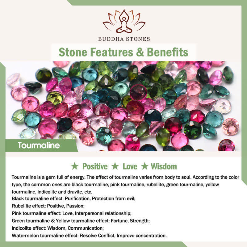 Buddha Stones Rainbow Tourmaline Starfish Charm Protection Triple Wrap Bracelet - image 5