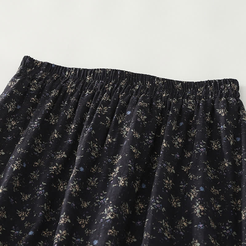 Buddha Stones Floral Elastic Waist Ruffle Hem Women's Skirt - image 5
