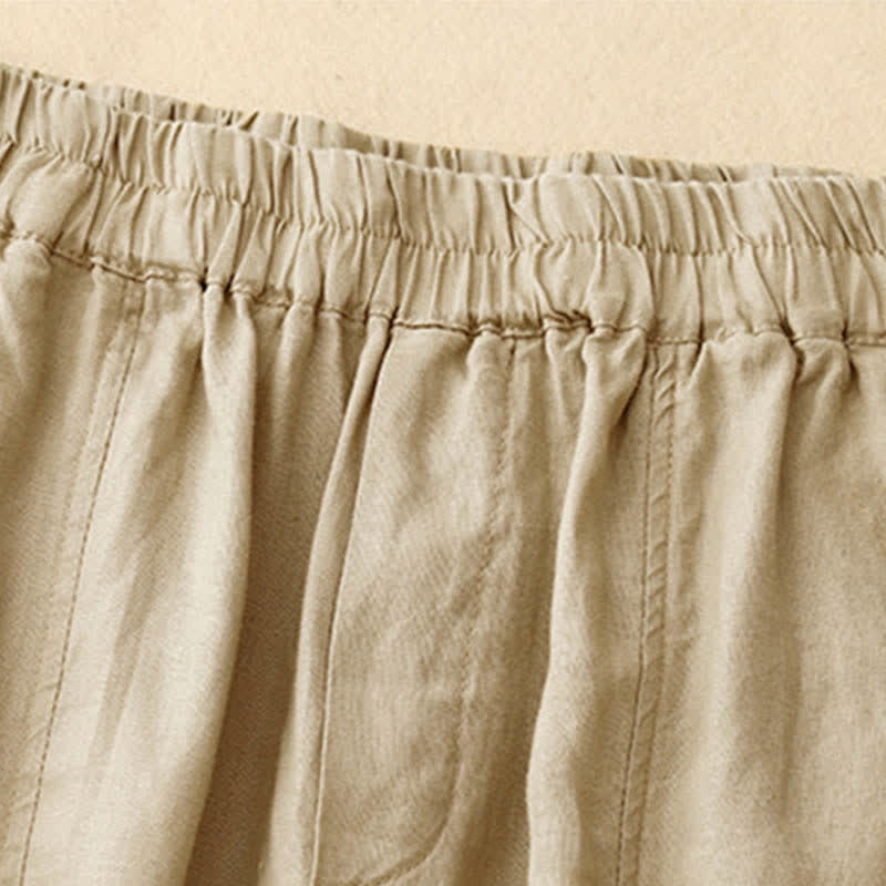 Buddha Stones Summer Linen Women's Tapered Pants With Pockets - image 6