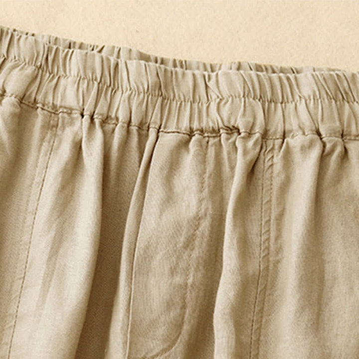 Buddha Stones Summer Linen Women's Tapered Pants With Pockets - image 6