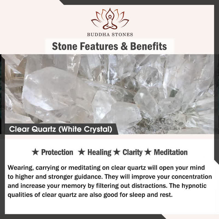 Buddha Stones Natural Aquamarine Clear Quartz Topaz Gradient Bead Healing Necklace - image 6