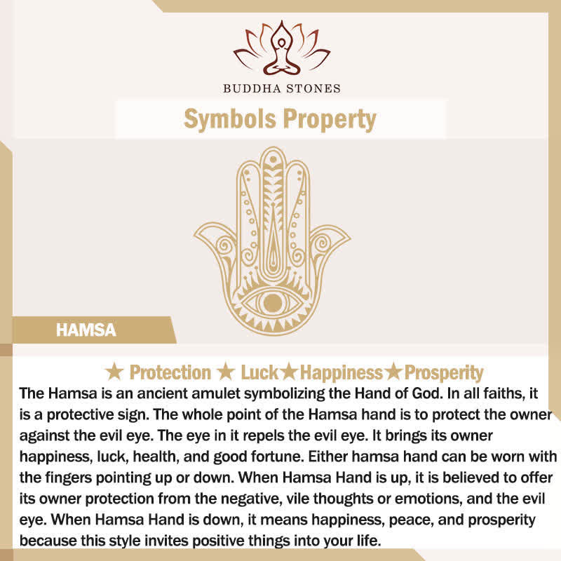 Buddha Stones Natural Black Obsidian Hamsa Palm Inlay Crystal Strength Necklace - image 2