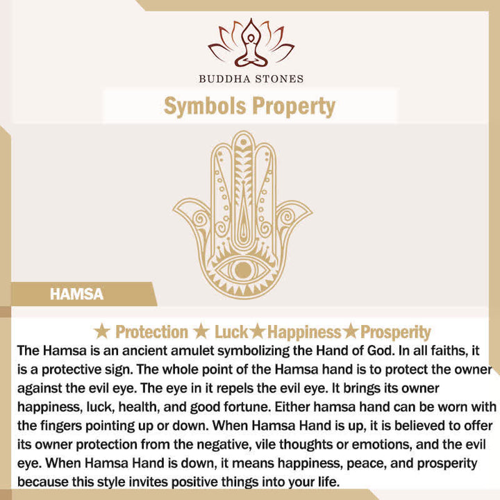 Buddha Stones Titanium Steel Lotus Hamsa Hand Protection Necklace - image 6