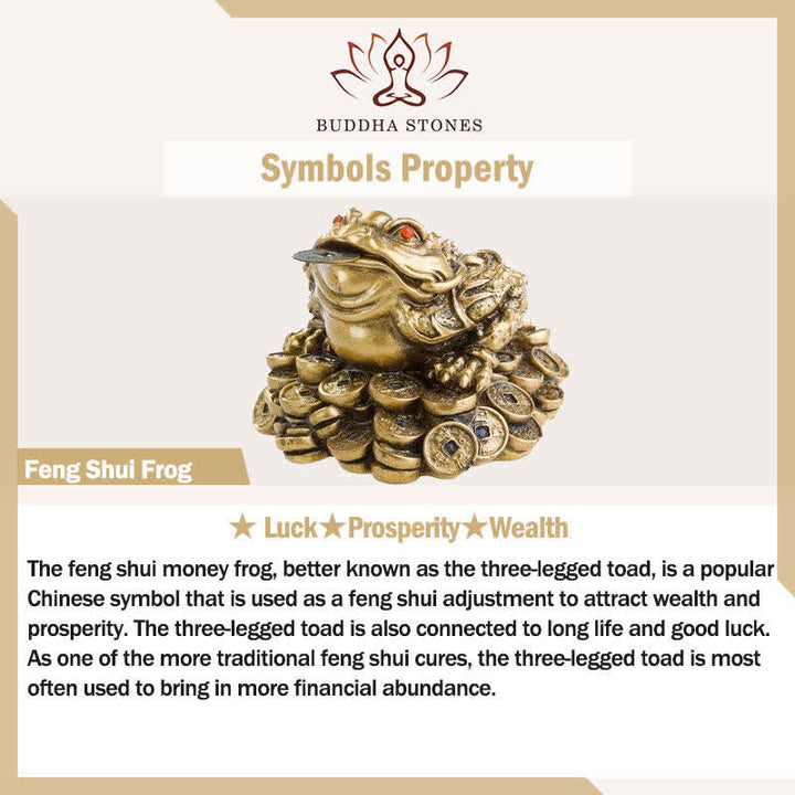 Buddha Stones Vintage Brass Feng Shui Frog Prosperity Adjustable Ring - image 5