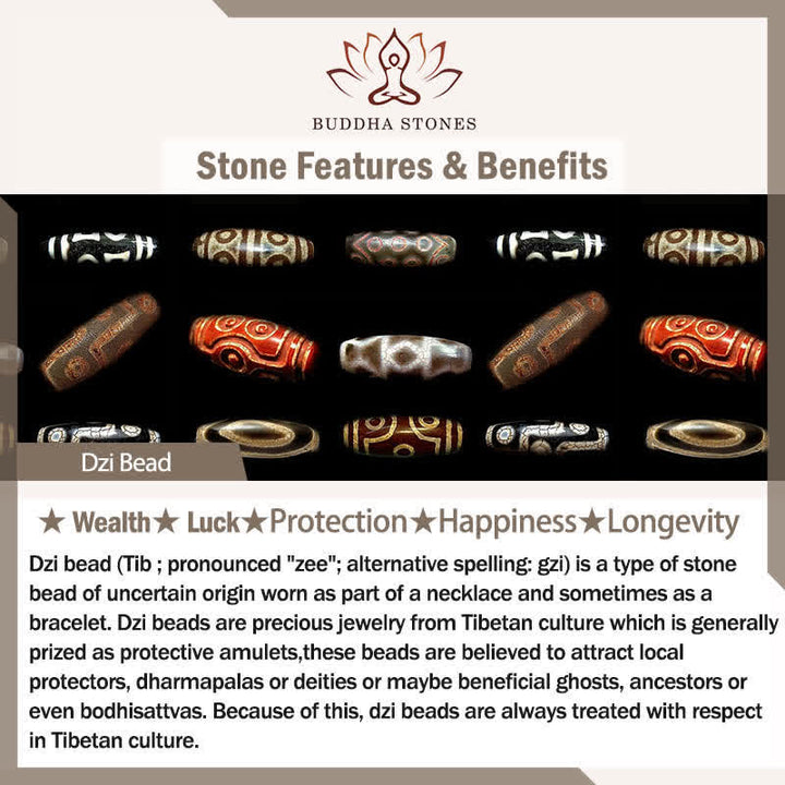 Buddha Stones Tibetan Dzi Bead Vajra Three-Eye Dzi Bead Braided Rope Protection Necklace - image 5