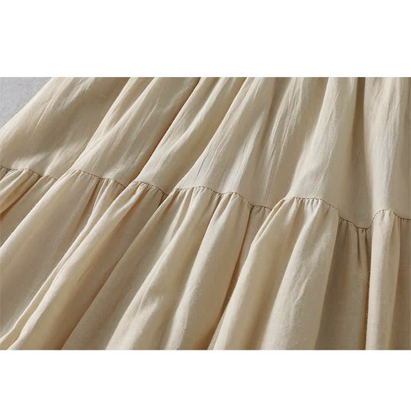 Buddha Stones Summer Boho Hollow Hem Design Solid Women's Skirts - image 13