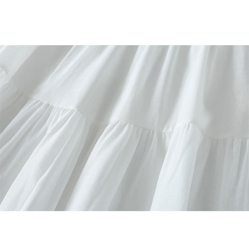 Buddha Stones Summer Boho Hollow Hem Design Solid Women's Skirts - image 4