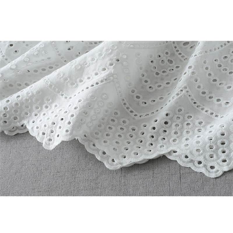 Buddha Stones Summer Boho Hollow Hem Design Solid Women's Skirts - image 7