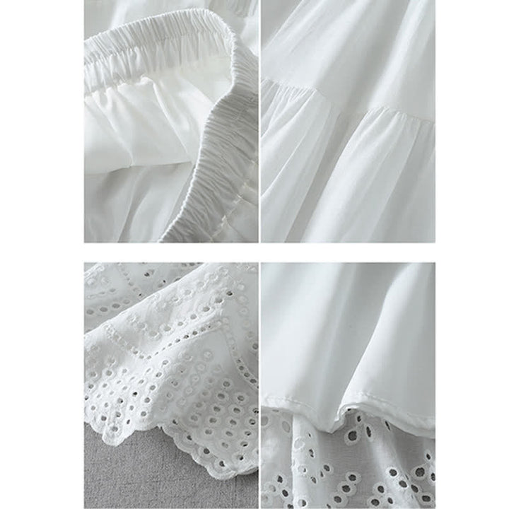 Buddha Stones Summer Boho Hollow Hem Design Solid Women's Skirts - image 9